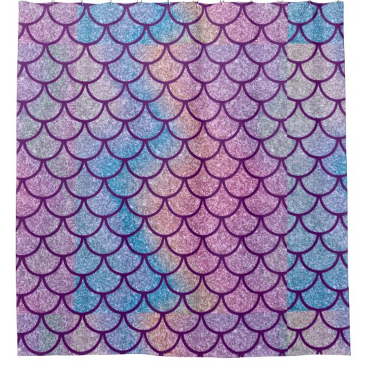 Mermaid Shimmer Scale Shower Curtain シャワーカーテン (正面)