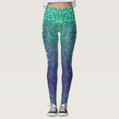Mermaid Sparkle はかりで測 Aqua leggingsジョギング名 レギンス (正面)