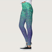 Mermaid Sparkle はかりで測 Aqua leggingsジョギング名 レギンス (左)