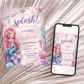 Mermaid Splish Splash Under the Sea  招待状
