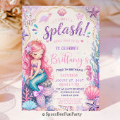 Mermaid Splish Splash Under the Sea  招待状