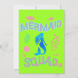 Mermaid Squad Birthday Party Tee, Girlsパーティー, Mer 招待状