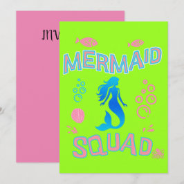 Mermaid Squad Birthday Party Tee, Girlsパーティー, Mer 招待状