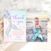 Mermaid Summer Pool 1st Birthdayパーティー写真 サンキューカード
