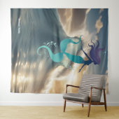 Mermaid Sunrise Ocean Personalized Tapestry タペストリー (インサイチュ(横))