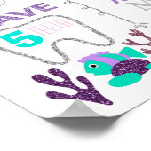 Mermaid tail最初の誕生日の看板ポスターボード ポスター (角)