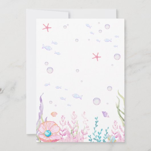 Mermaid Tail Birthday Party 招待状 (裏面)