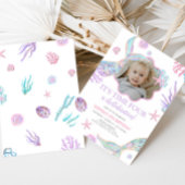 Mermaid Tail Fourth Birthday Party  招待状