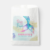 Mermaid Tail Glitter Dive into Five birthday フェイバーバッグ (正面)