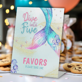 Mermaid Tail glitter dive into five Favors  台座サイン