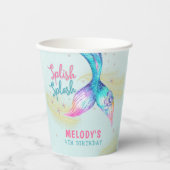 Mermaid Tail Glitter under the sea birthday 紙コップ (正面)