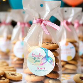 Mermaid Tail Onder the sea 1st birthday ラウンドシール