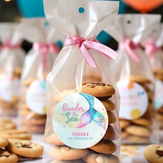 Mermaid Tail Onder the sea 1st birthday ラウンドシール