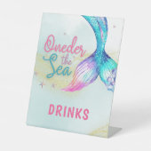 Mermaid Tail Onder the sea 1st birthday Drinks 台座サイン (正面)
