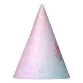 Mermaid Tail Teal Pink Girly Birthday パーティーハット (左)