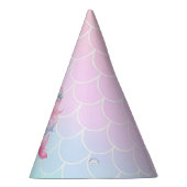 Mermaid Tail Teal Pink Girly Birthday パーティーハット (右)