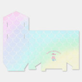 Mermaid Tail Teal Pink Girly Birthday フェイバーボックス (見開き)