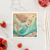 Mermaid theme party custom napkins スタンダードカクテルナプキン (インサイチュ)