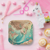 Mermaid theme party custom paper plates ペーパープレート (パーティー)