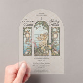 Mermaid Theme Vintage Stained Glass Effect Acrylic アクリル招待状 (インサイチュ (ポータブル))