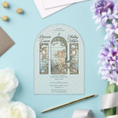 Mermaid Theme Vintage Stained Glass Effect Acrylic アクリル招待状 (インサイチュ (ウェディング))