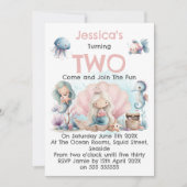 Mermaid Themed 2nd Birthday Invitation 招待状 (正面)
