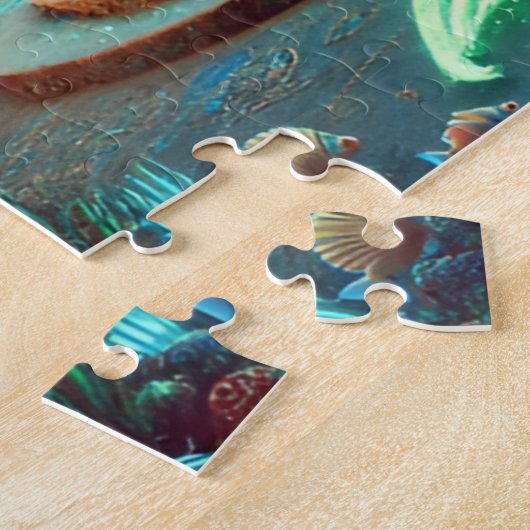 Mermaid Throne Enchanting Underwater Fantasy ジグソーパズル (側面)