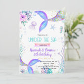 Mermaid twins party invitation 招待状 (スタンド正面)