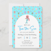 Mermaid Two The Sea誕生日写真 招待状 (正面)