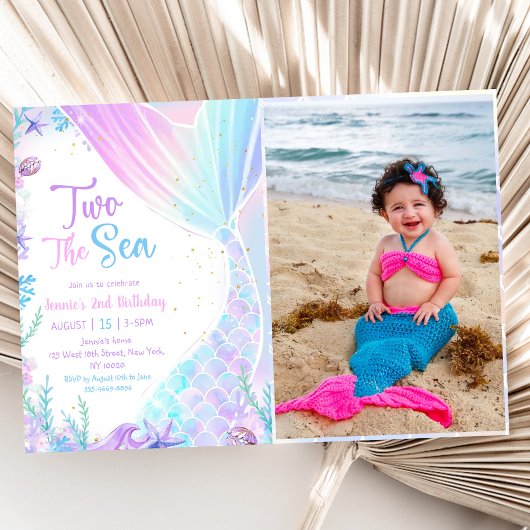 Mermaid Two The Sea 2nd Birthdayパーティー写真 招待状
