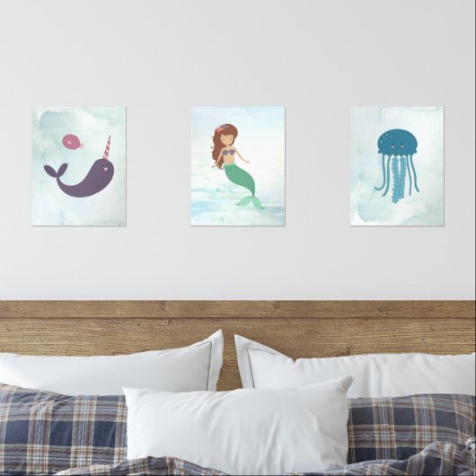 Mermaid Under The Sea 3 Print Set (寝室)
