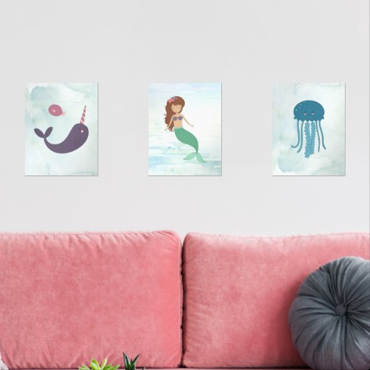Mermaid Under The Sea 3 Print Set (リビング)