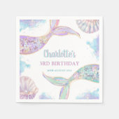 Mermaid Under the Sea 3rd Birthday スタンダードカクテルナプキン (正面)