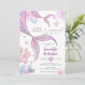 Mermaid Under The Sea Baby Shower Invitation 招待状 (スタンド正面)