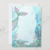 Mermaid Under The Sea Baby Shower Invitations 招待状 (裏面)