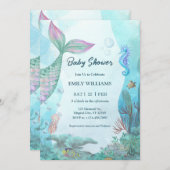 Mermaid Under The Sea Baby Shower Invitations 招待状 (正面/裏面)