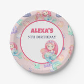 Mermaid Under the Sea Birthday ペーパープレート (正面)