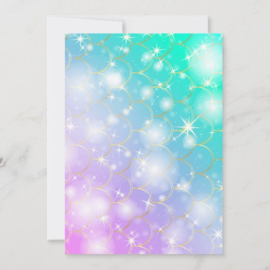 Mermaid Under The Sea  Birthday 招待状 (裏面)