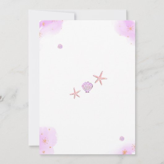 Mermaid Under The Sea Birthday Invitation 招待状 (裏面)