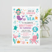 Mermaid Under the Sea birthday invitation 招待状 (スタンド正面)
