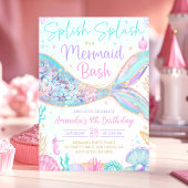 Mermaid Under the Sea Birthday Invitation 招待状
