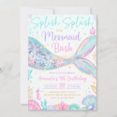 Mermaid Under the Sea Birthday Invitation 招待状 (正面)