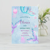 Mermaid Under The Sea Birthday Party 招待状 (スタンド正面)