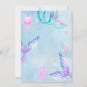 Mermaid Under The Sea Birthday Party 招待状 (裏面)
