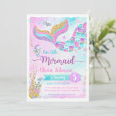 Mermaid Under the Sea Girl Birthday 招待状 (スタンド正面)