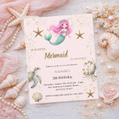Mermaid Under the sea girl Birthday invitation