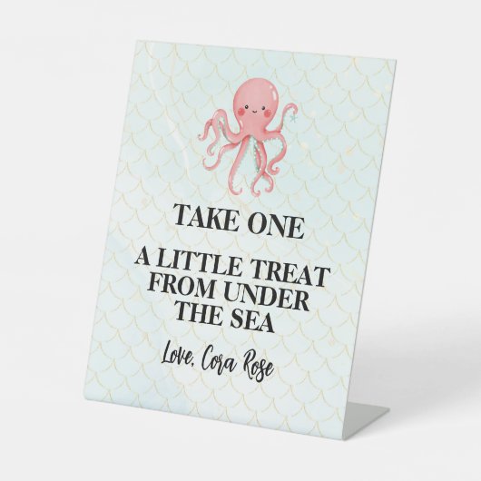 Mermaid Under The Sea Girl Birthday Party 台座サイン (正面)