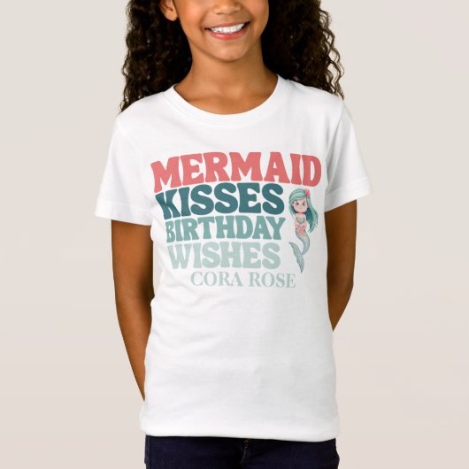 Mermaid Under the Sea Girls Birthday Tシャツ (正面)