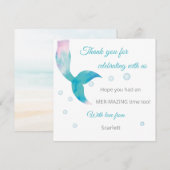 Mermaid Under The Sea Pastel Personalized  サンキューカード (正面/裏面)
