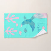 Mermaid Under the Sea Pastel Pink Blue Aqua Girls バスタオルセット (ハンドタオル)
